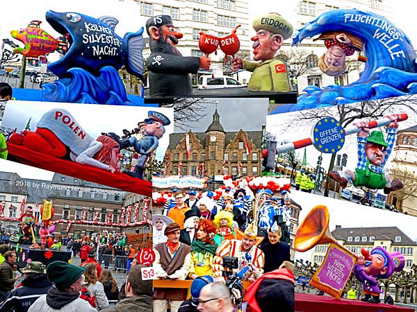 Raymund Hinkel, Rosenmontag 2016, Duesseldorf, Mottowagen, Jacques Tilly, Suitbertus