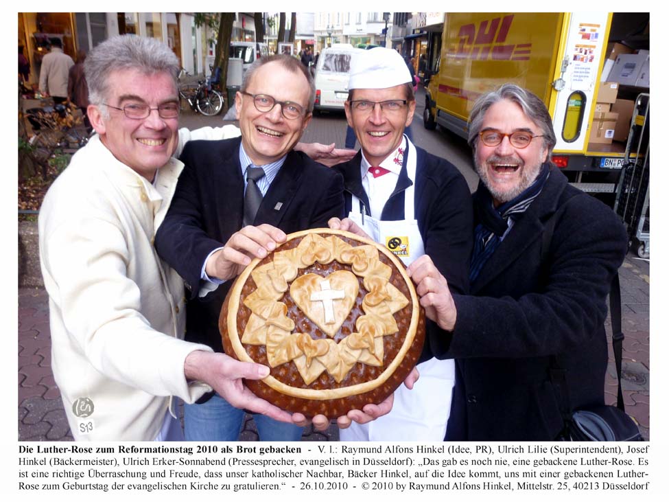 Reformationstag, Lutherrose, gebacken, Schaugebaeck, Gebildebrot, Brot, Raymund Hinkel, Suitbertus